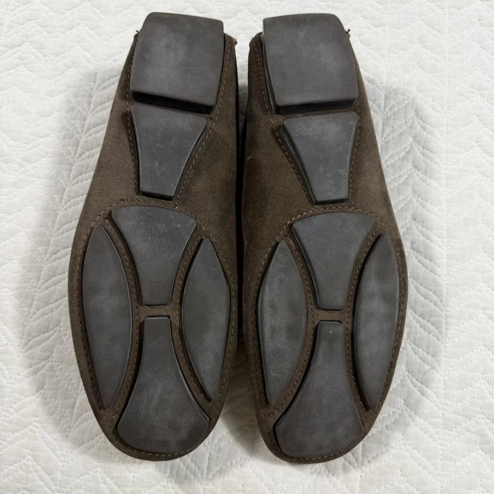 Allen Edmonds Sonoma Mens 9.5 M Dark‎ Brown Suede Penny Loafer Driving Shoes USA
